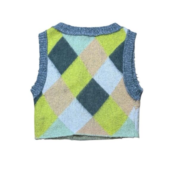 Free People Argyle Quinn Sweater Vest Pullover Menswear Small Multicolor wool - Picture 8 of 12